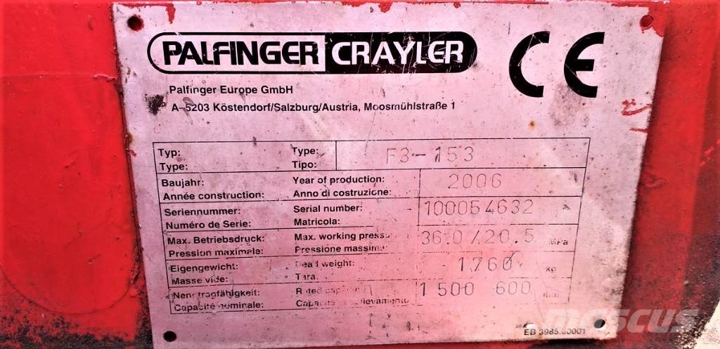  Wózek widłowy podwieszany PALFINGER F3-153 شاحنات الديزل