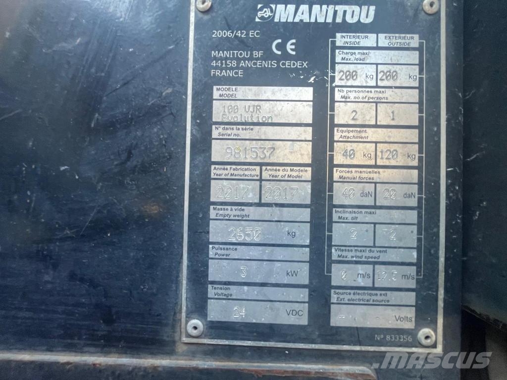 Manitou 100 VJR Evolution Teleskopbühnen