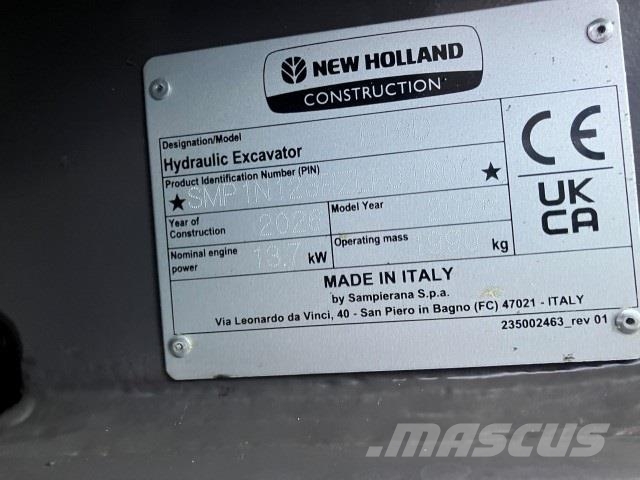 New Holland E19D minigraver Εκσκαφάκι (διαβολάκι) < 7t