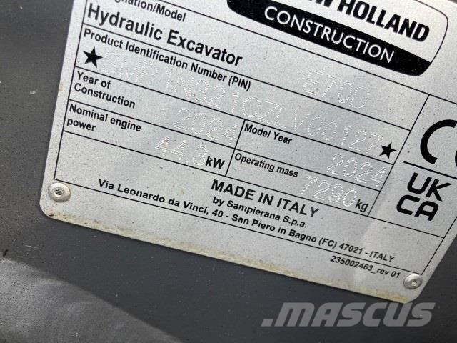 New Holland E70D minigraver Mini ekskavatoriai < 7 t