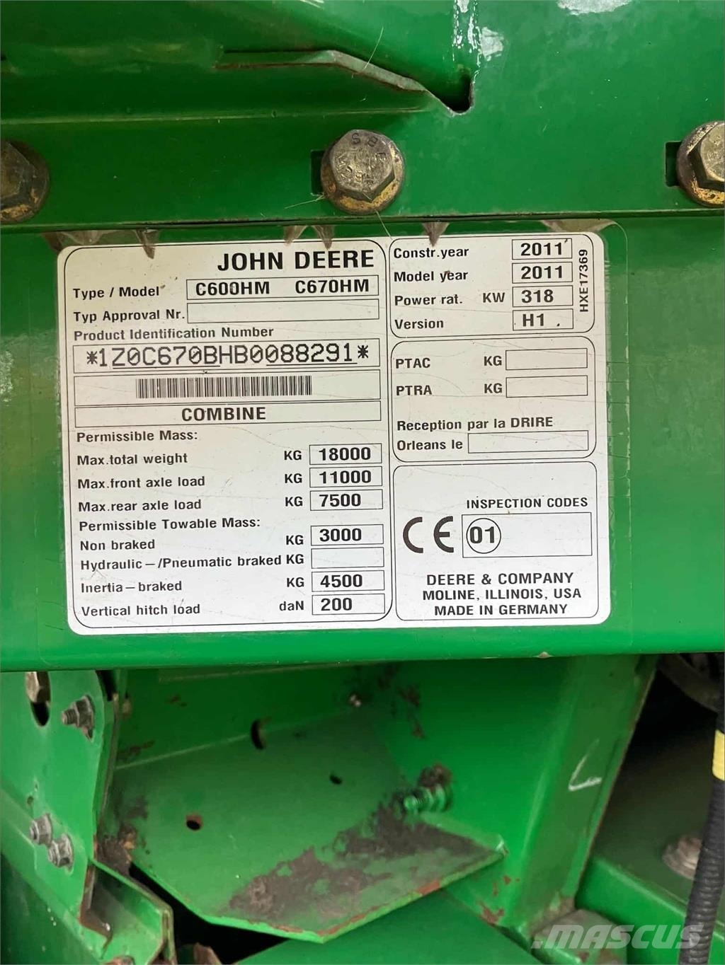 John Deere C670i Mähdrescher