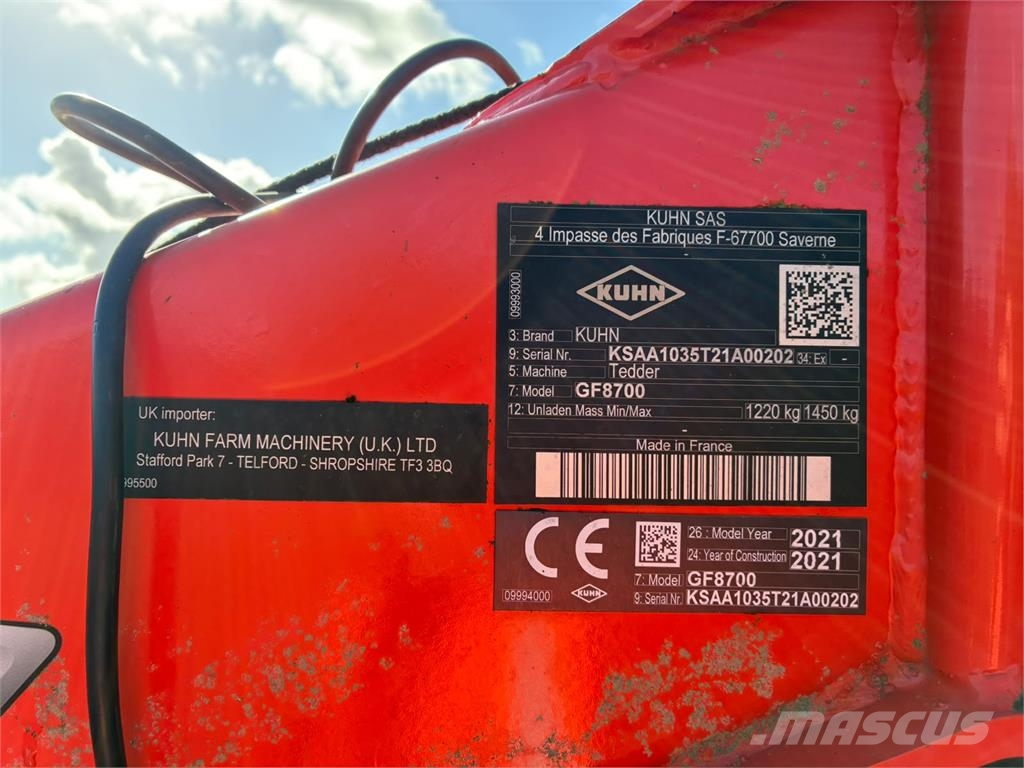Kuhn GF 8700 Vaalutid ja kaarutid