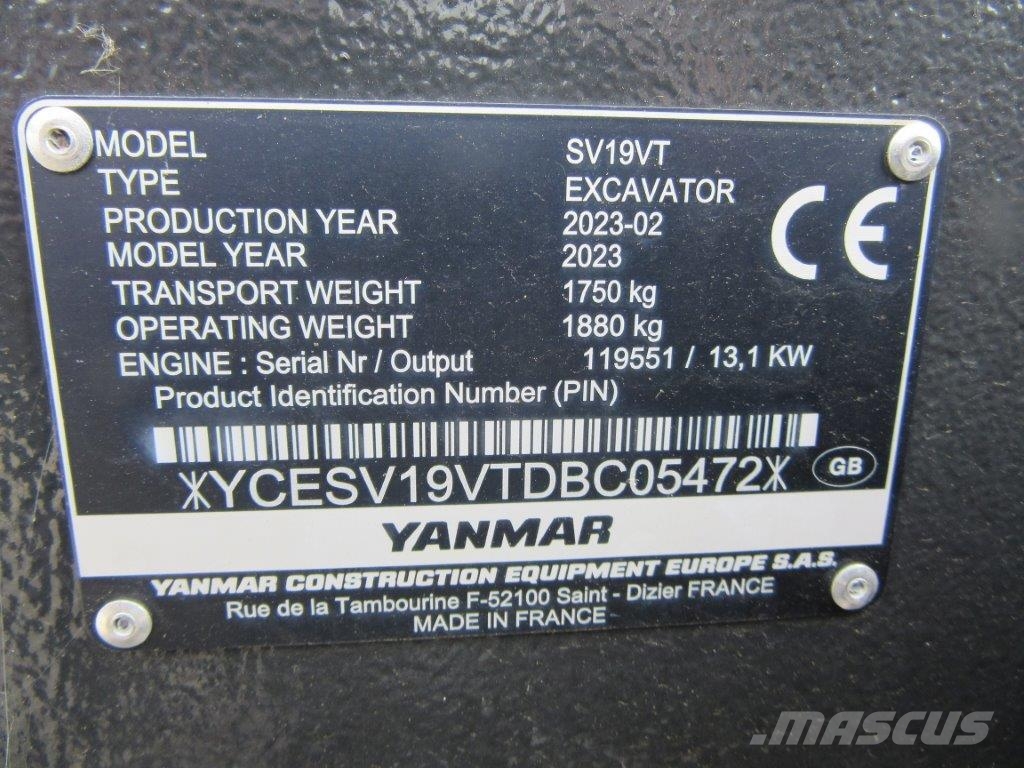 Yanmar SV19VT Εκσκαφείς με ερπύστριες