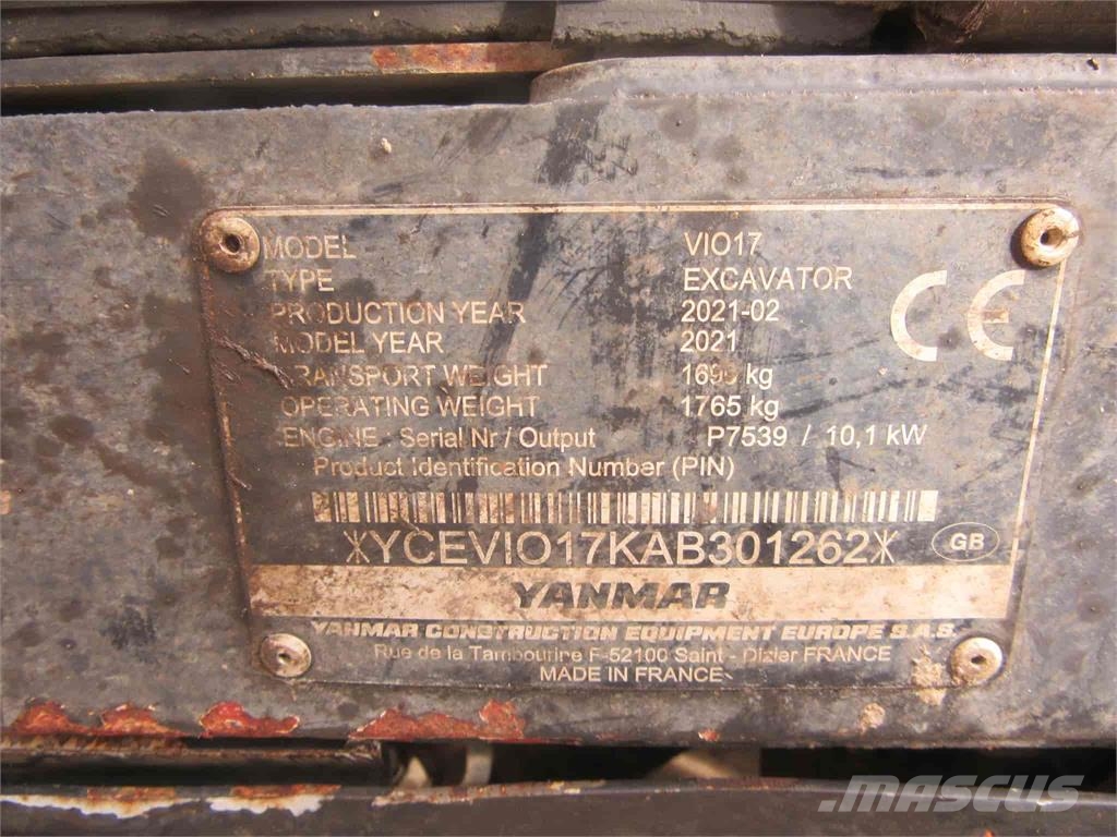 Yanmar ViO17 Pelle sur chenilles