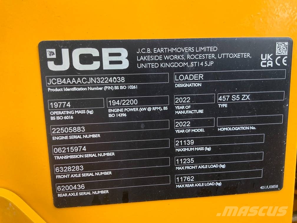 JCB 457 ZX Kolesni nakladalci