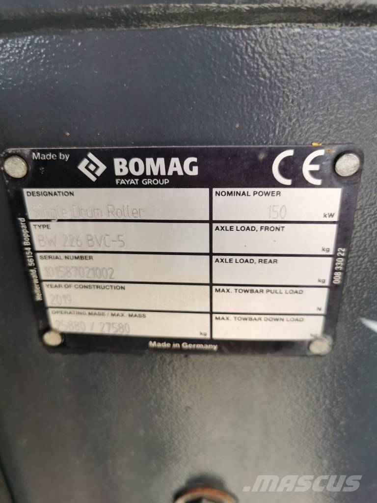 Bomag BW 226 BVC-5 Vienvalča grunts veltņi