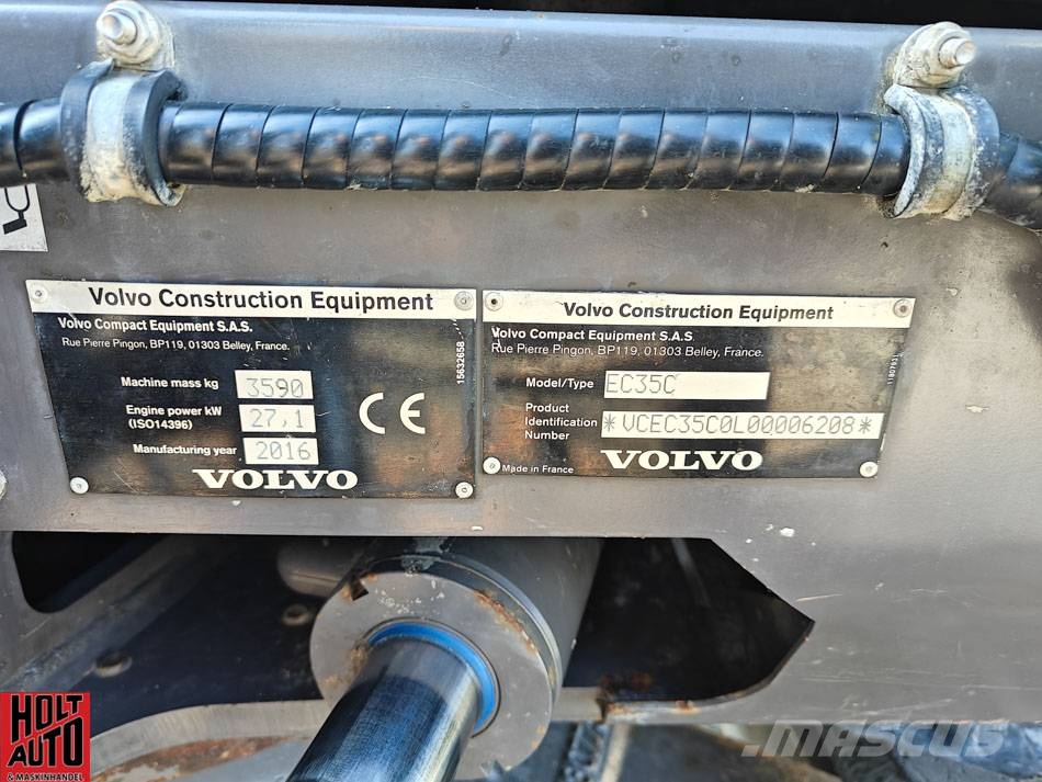 Volvo EC 35 C Mini ekskavatörler, 7 tona dek