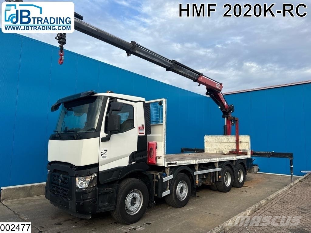 Renault C 440 8x4, EURO 6, HMF, Remote Flatbed kamyonlar