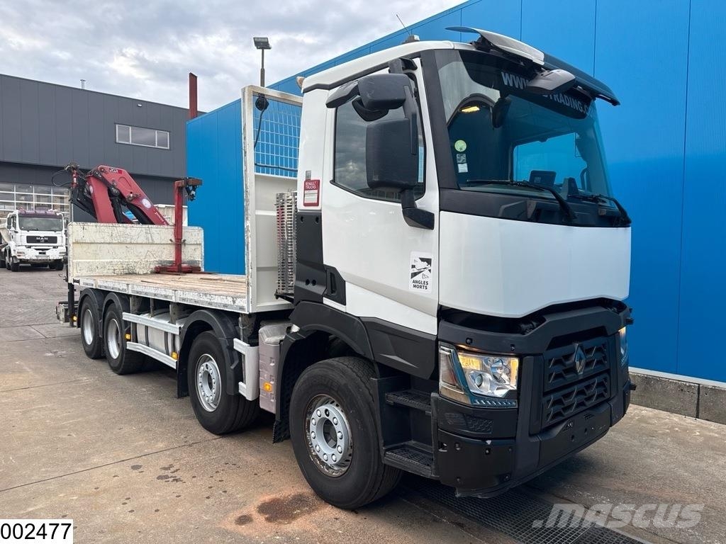 Renault C 440 8x4, EURO 6, HMF, Remote Flatbed kamyonlar