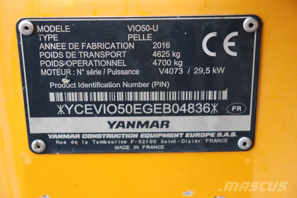 Yanmar Vio 50 U Mini bagri <7t