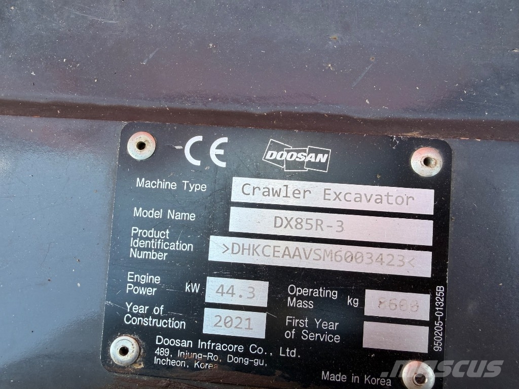 Doosan DX 85 R-3 Midigraafmachines 7t - 12t