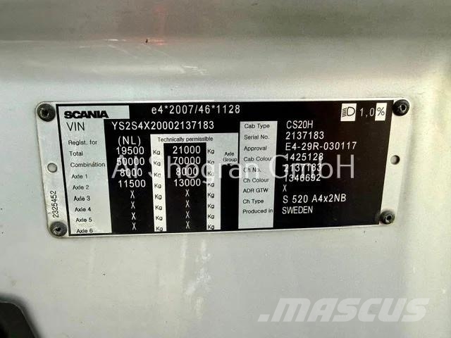 Scania S520 V8 / Voll Luft / Retarder / Euro 6 Nyergesvontatók