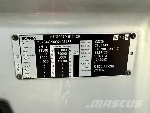 Scania S520 V8 / Voll Luft / Retarder / Euro 6 وحدات الجر
