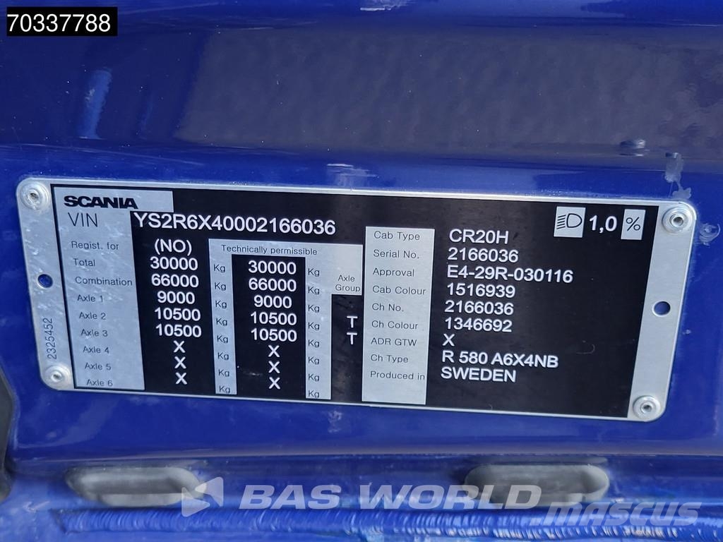 Scania R580 R 6X4 Full-Air Retarder Leder Alcoa's Navi AC Sadulveokid