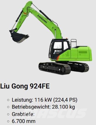 LiuGong 924 FE vollelektrisch 28.100 kg Rupsgraafmachines