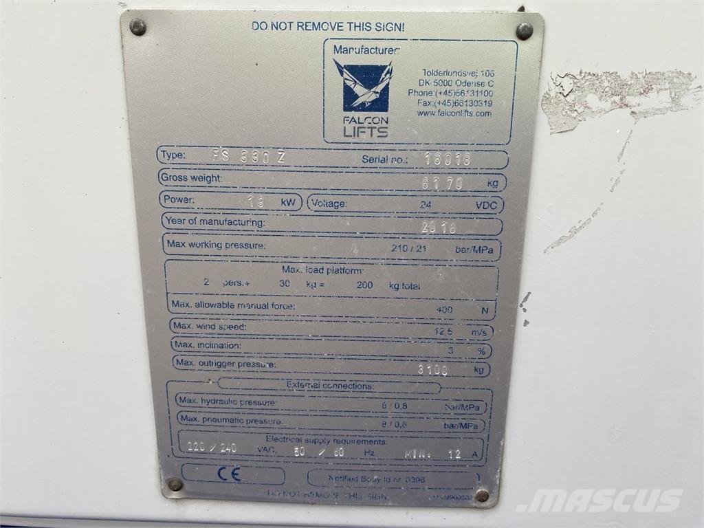 Falcon Spiders FS330Z Otras plataformas elevadoras