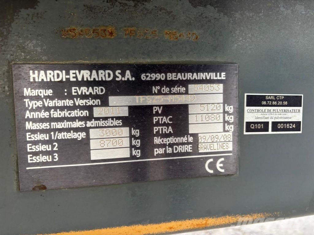 Evrard METEOR 5400 CT 2027 Pulverizadores arrastrados
