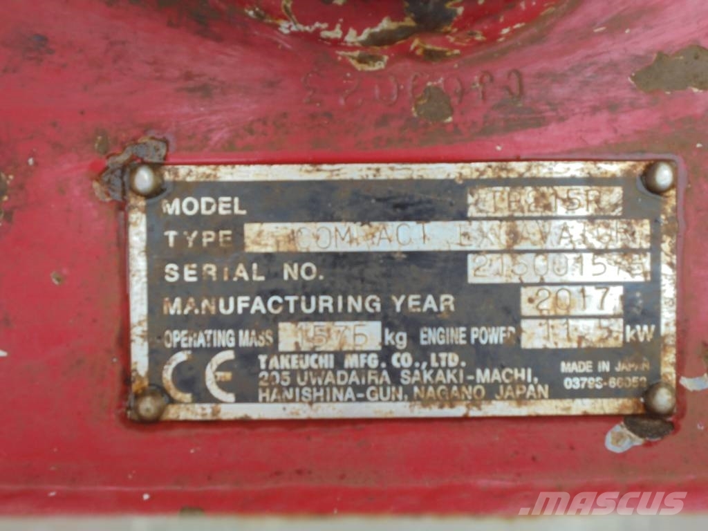 Takeuchi TB215R Mini bageri <7t