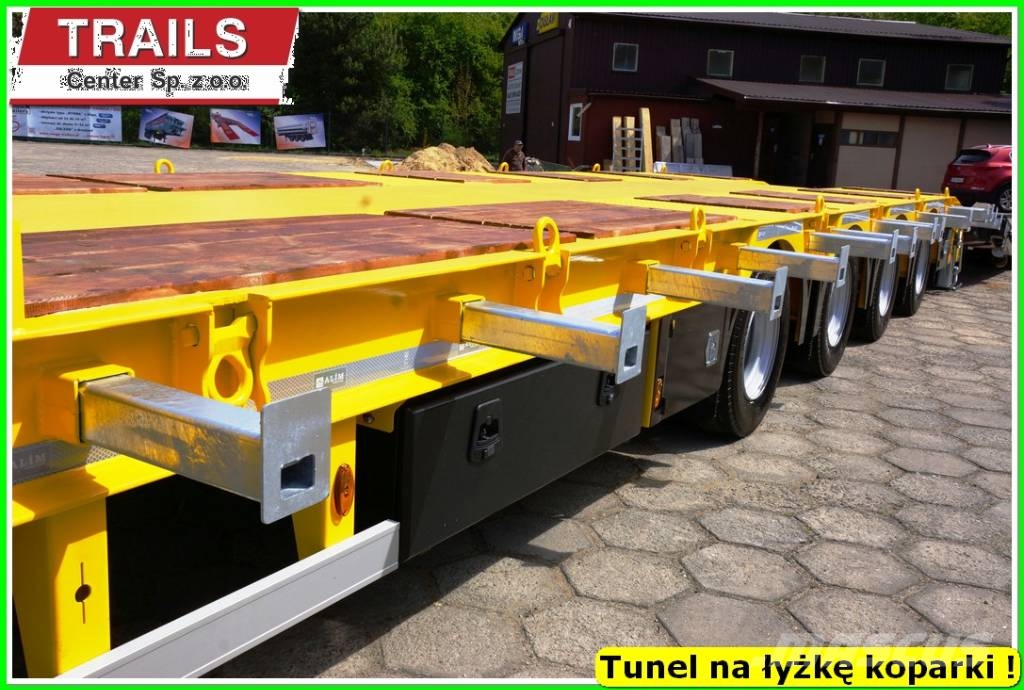 Mega Lowbed 4 axle, DMC 66,0 T, hydraulic ramps, PTO Diepladers