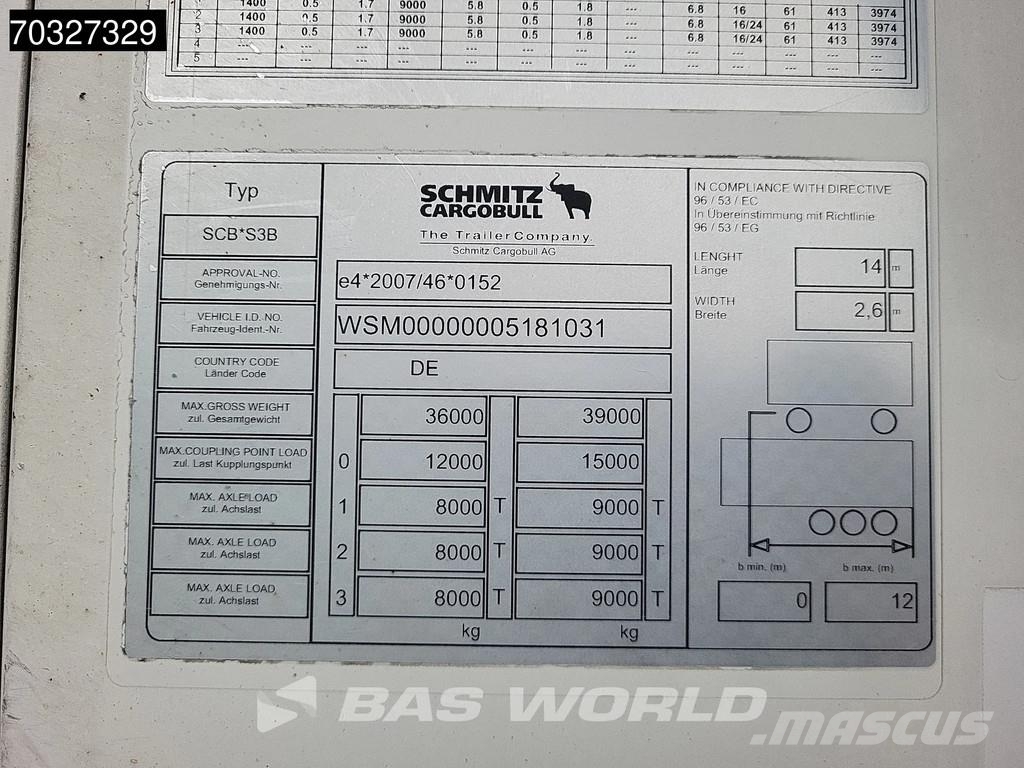 Schmitz Cargobull SCB*S3B 3 Achsen TUV 02/27 Lift Axle Semirremolques de temperatura controlada