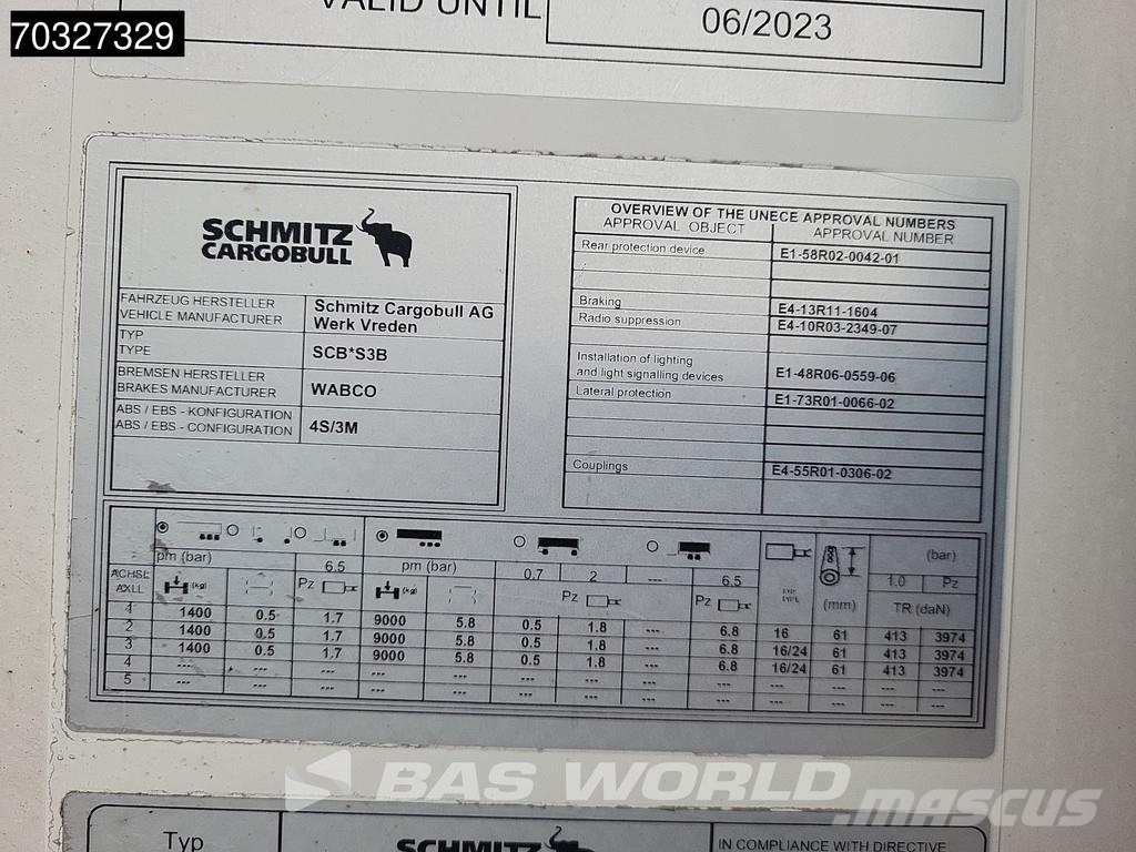 Schmitz Cargobull SCB*S3B 3 Achsen TUV 02/27 Lift Axle Semirremolques de temperatura controlada