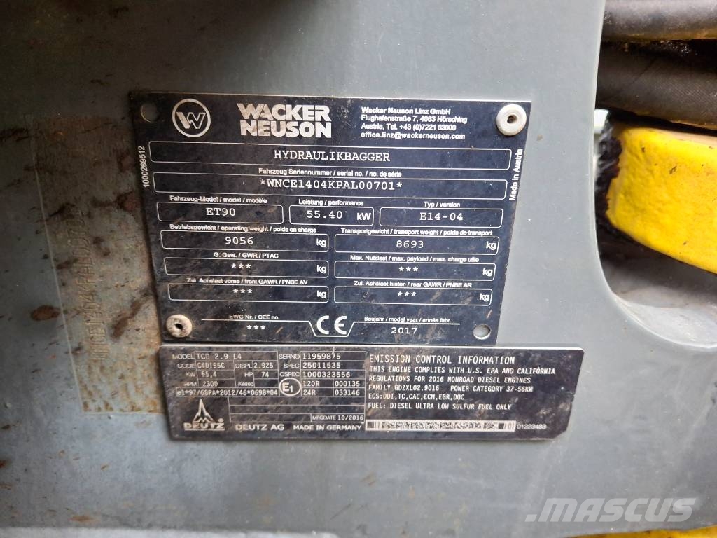 Wacker Neuson ET 90 Excavadoras 7t - 12t