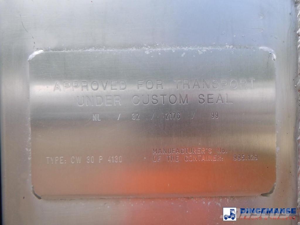HOLVRIEKA Food tank container inox 30.7 m3 / 1 com Kontenery cysterny