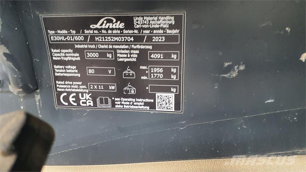 Linde E30/600HL Električni viljuškari