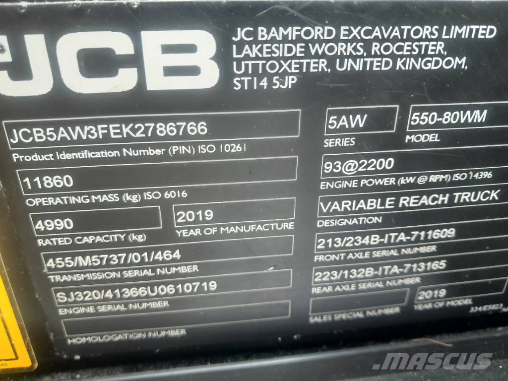 JCB 550-80 Wastemaster Carretillas telescópicas