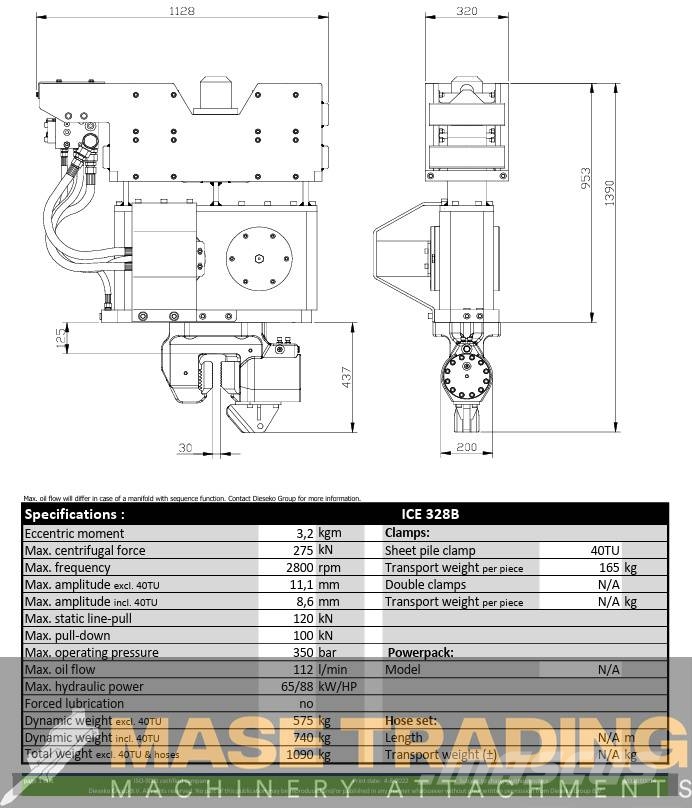 ICE 328B | Damwand trilblok | Vibratory Piling Hammer Vibratory pile drivers