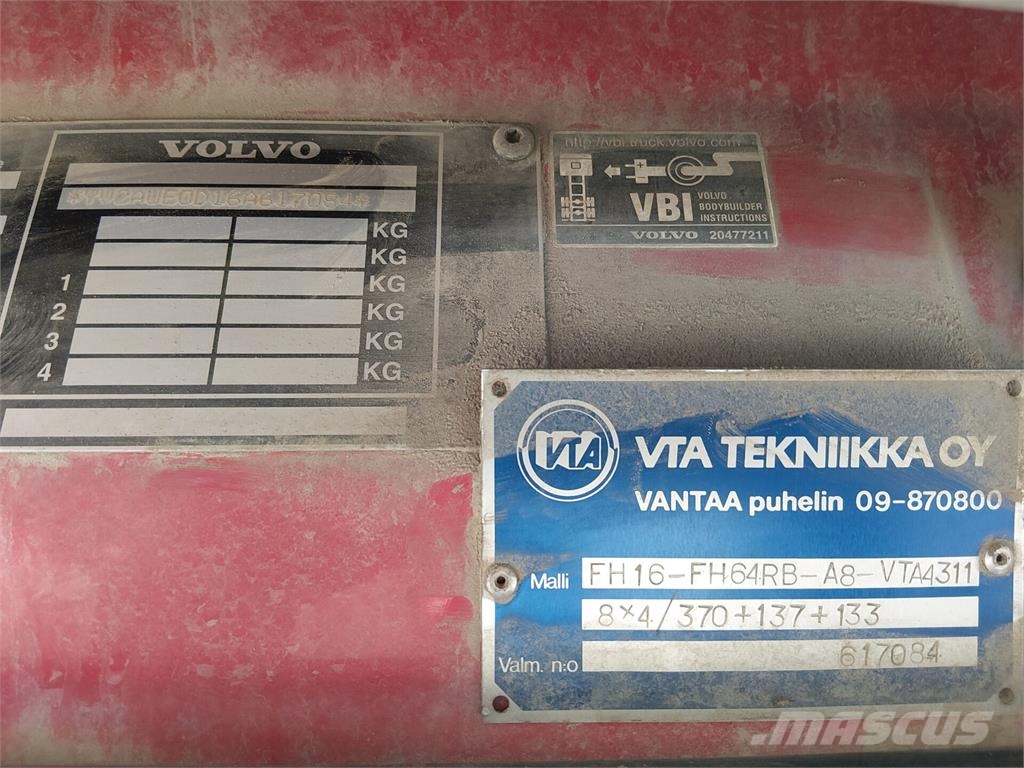 Volvo FH16 550 8x5 شاحنات قلابة