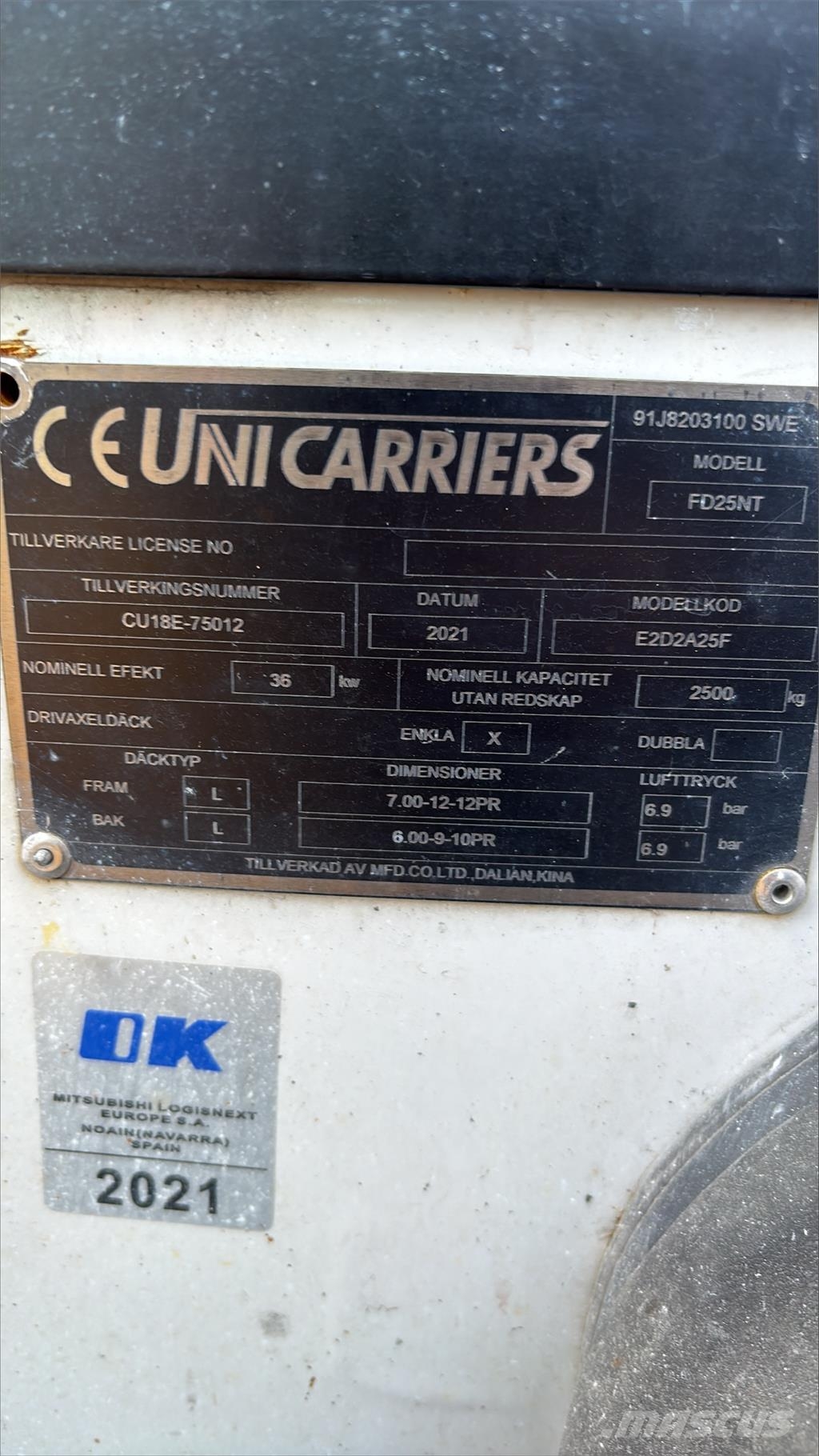 UniCarriers DX25 Dízel targoncák