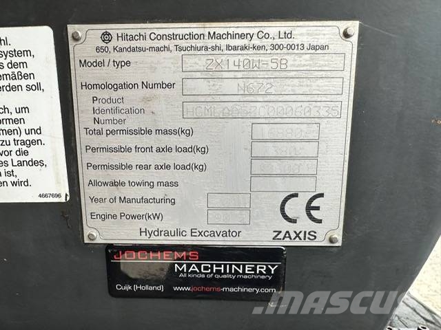 Hitachi ZX 140 W-5 Gravemaskiner på hjul