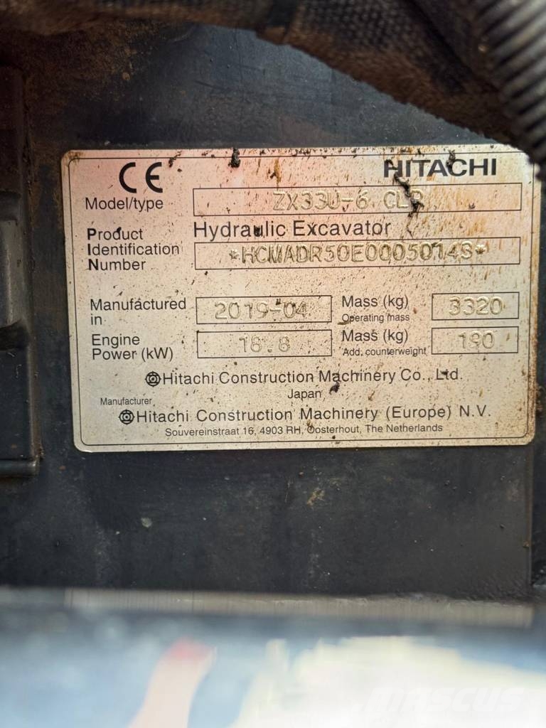 Hitachi ZX 33 U-6 Miniescavadeiras < 7t (Mini escavadeiras)