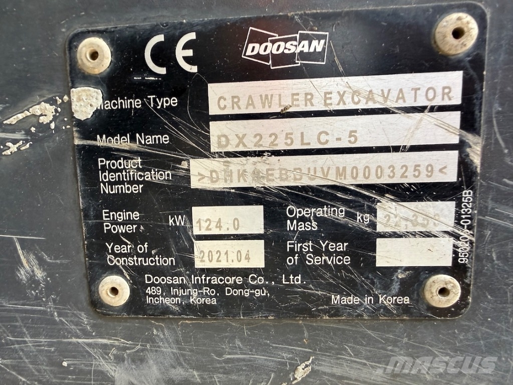 Doosan DX 225 LC-5 - DX 225 LC - DX 225 Bagri goseničarji