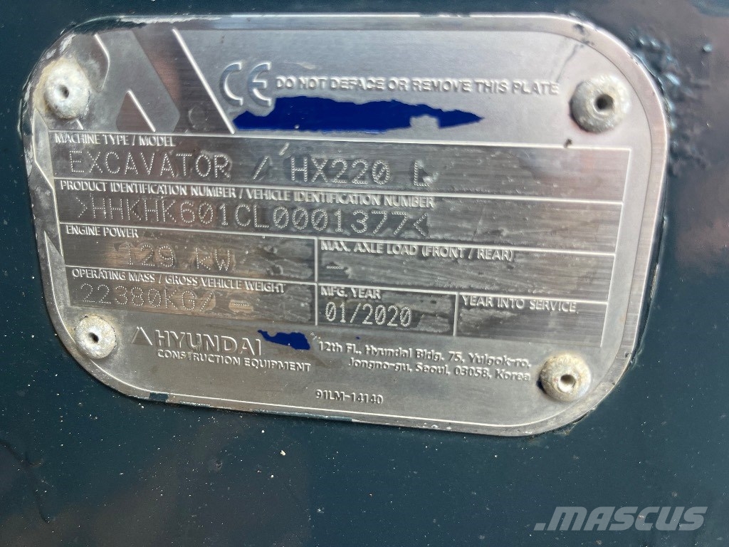 Hyundai HX 220 L Гусеничні екскаватори
