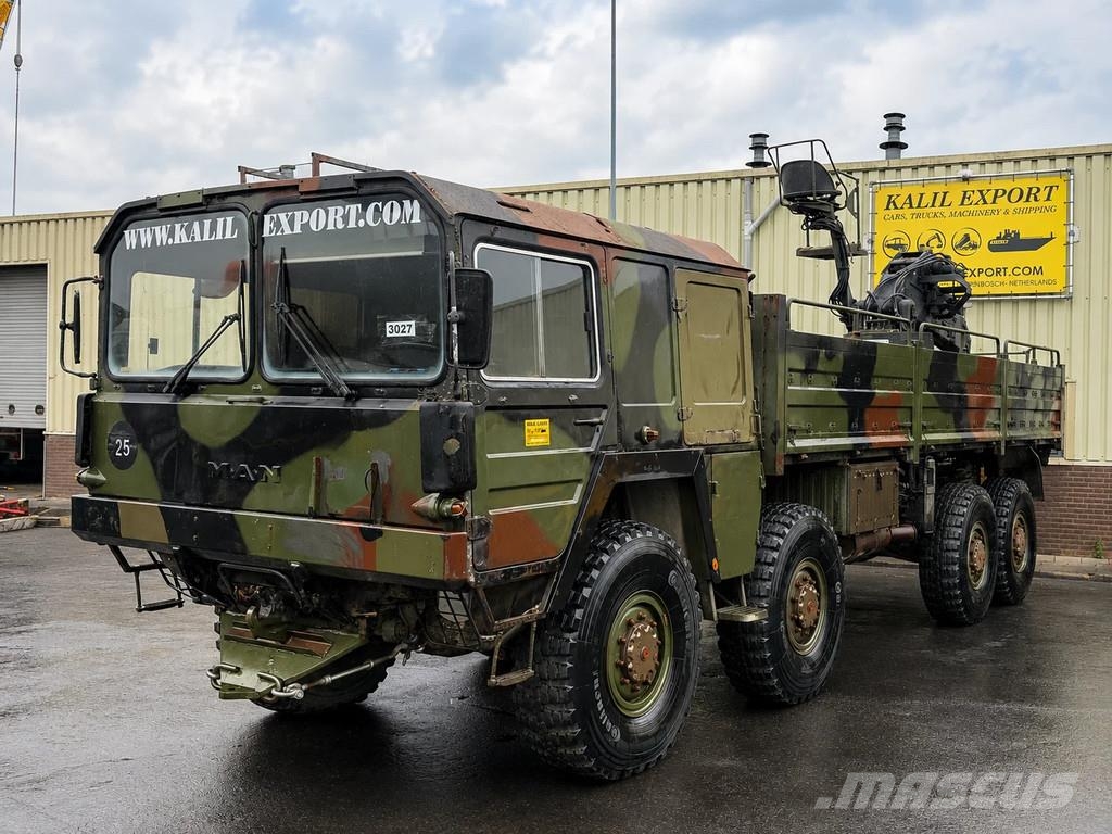 MAN KAT 8x8 V8 Deutz Engine Open Box Crane Low Mileage Caminhões de mesa/dropside