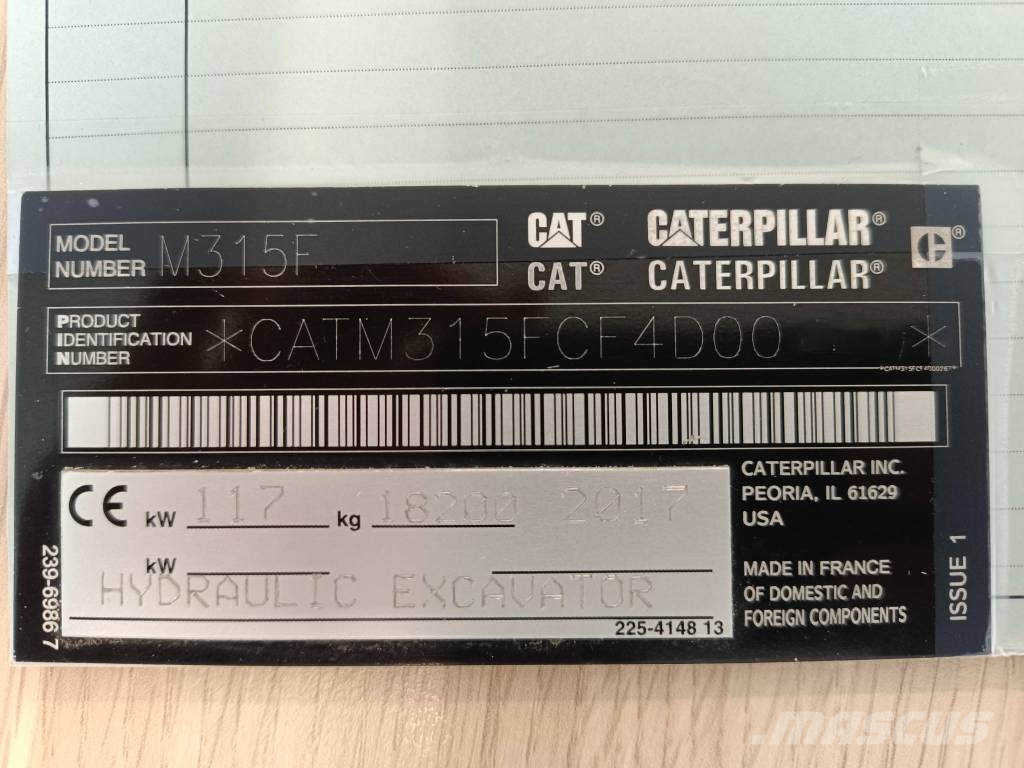 CAT M 315 F Bagri na kolesih