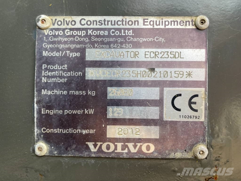Volvo ECR 235 DL Crawler excavators