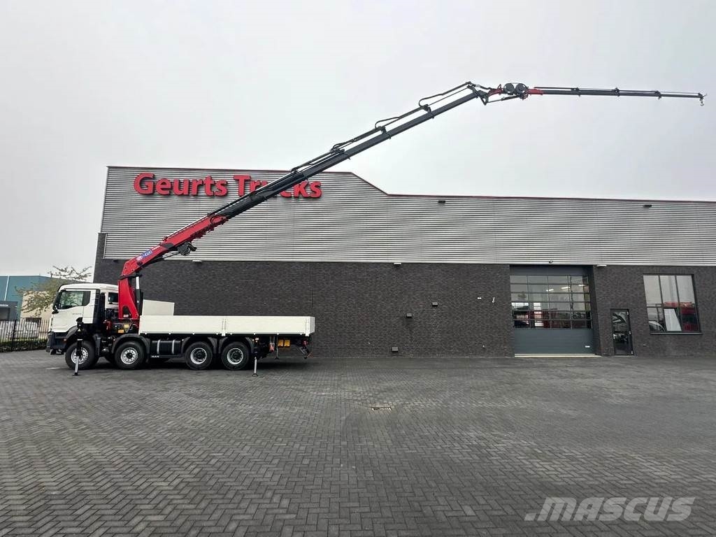 MAN TGS 35.470 8X4 HMF 4020-K6 + FJ 600 K4 KRAAN/KRAN/ Vlakke laadvloer met kraan