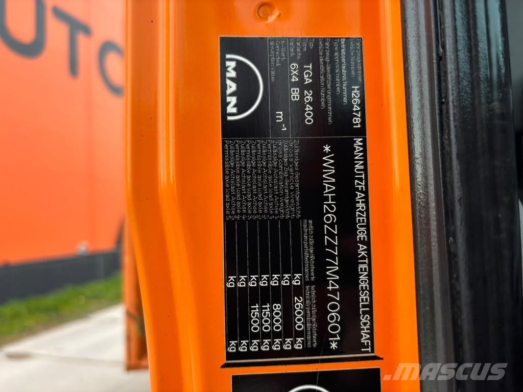 MAN TGA 26.400 6x4 FULL STEEL / BOX L=4799 mm Pašizgāzējs