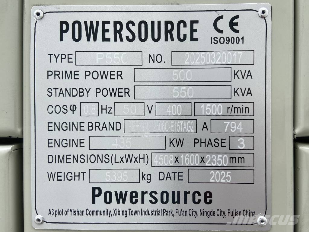 Perkins 2506C-E1STAG2 - 550 kVA Generator - DPX-19814 Diesel Generators