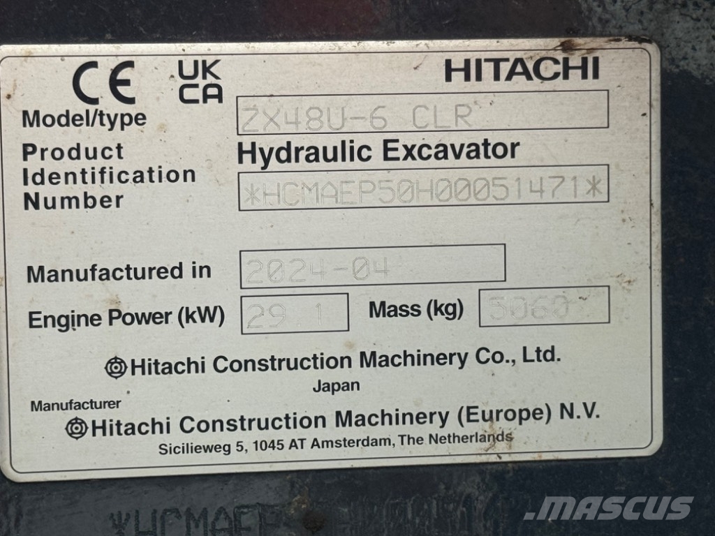 Hitachi ZX 48 U حفارات صغيرة أقل من 7 طن (حفارات صغيرة)