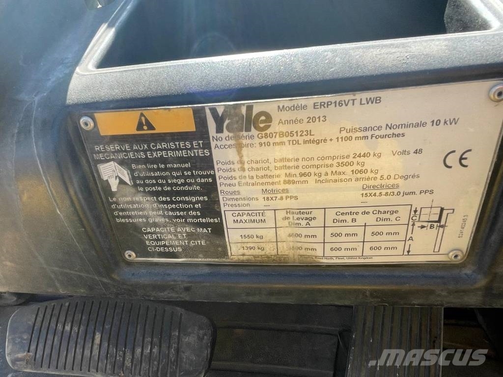 Yale ERP 16 VT شاحنات ذات رافعات شوكية تعمل بالكهرباء