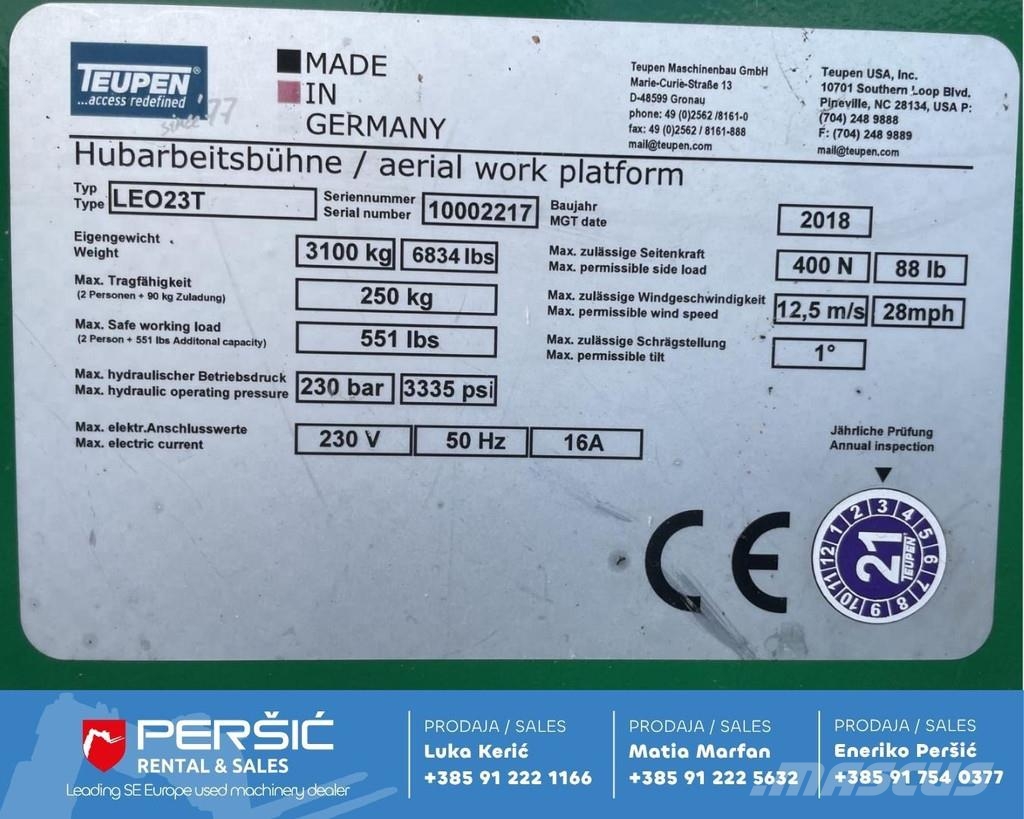 Teupen LEO23T Zglobne podizne platforme