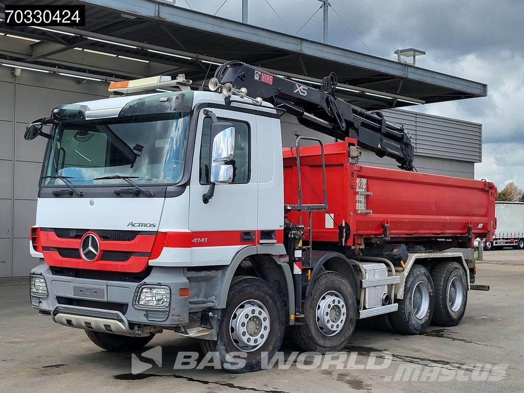 Mercedes-Benz Actros 4141 8X4 HIAB 166 D-4 Hiduo Crane 11m3 2-wa شاحنات قلابة