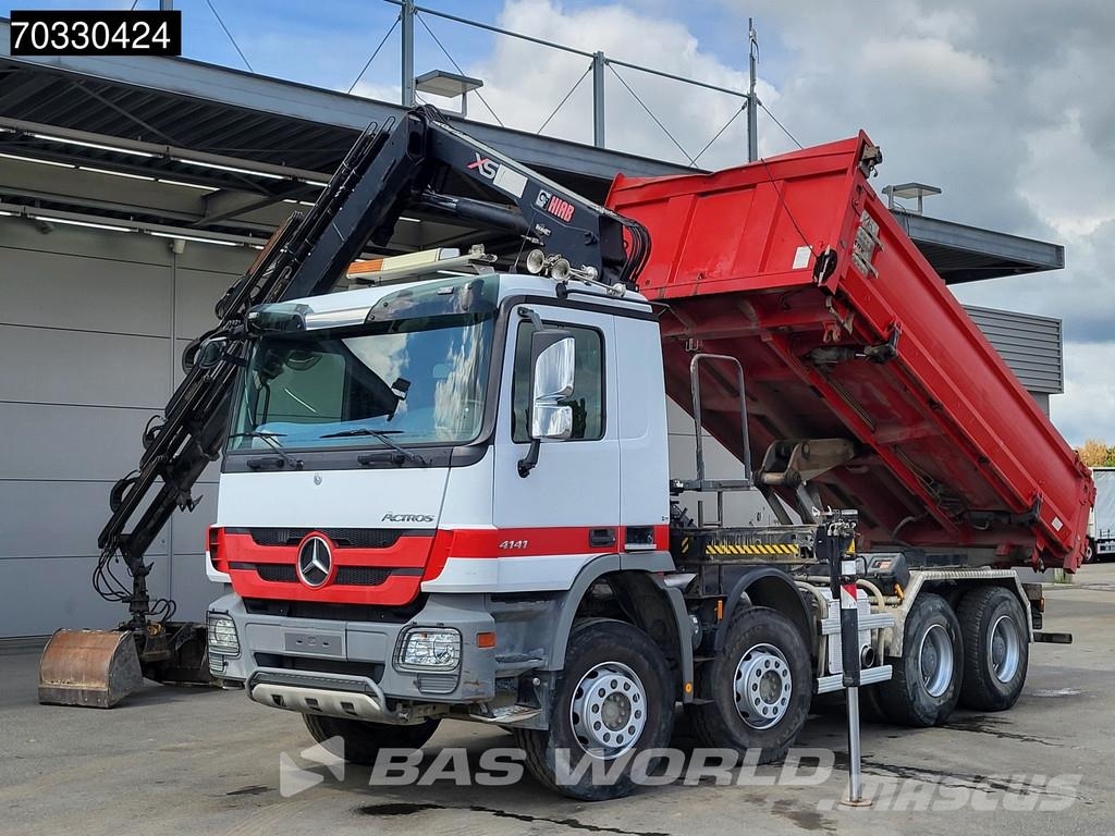 Mercedes-Benz Actros 4141 8X4 HIAB 166 D-4 Hiduo Crane 11m3 2-wa Caminhões basculantes