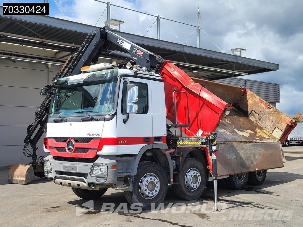 Mercedes-Benz Actros 4141 8X4 HIAB 166 D-4 Hiduo Crane 11m3 2-wa Caminhões basculantes