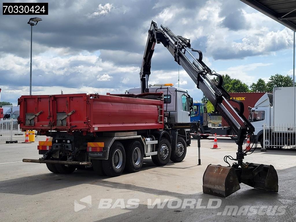 Mercedes-Benz Actros 4141 8X4 HIAB 166 D-4 Hiduo Crane 11m3 2-wa Lastbiler med tip