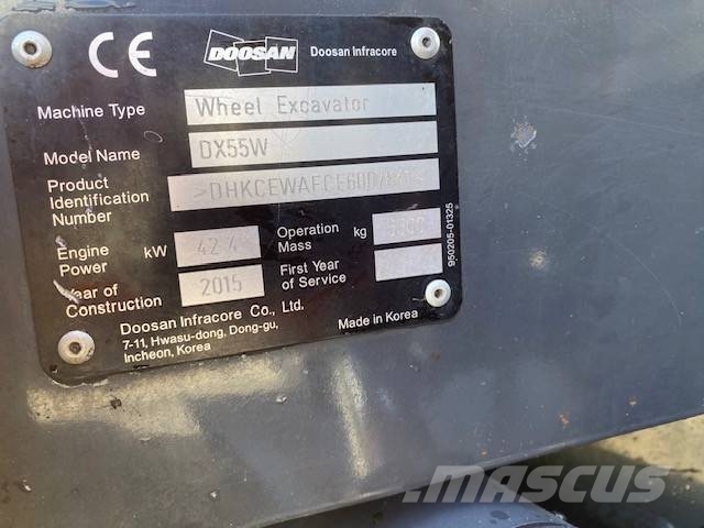 Doosan DX 55 W Wielgraafmachines